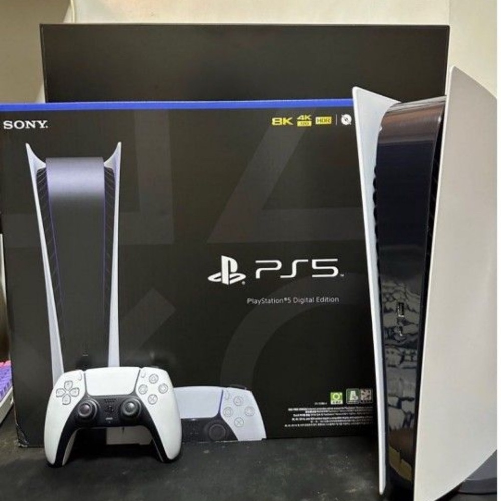 Sony PS5 Digital Edition Console - White and Black